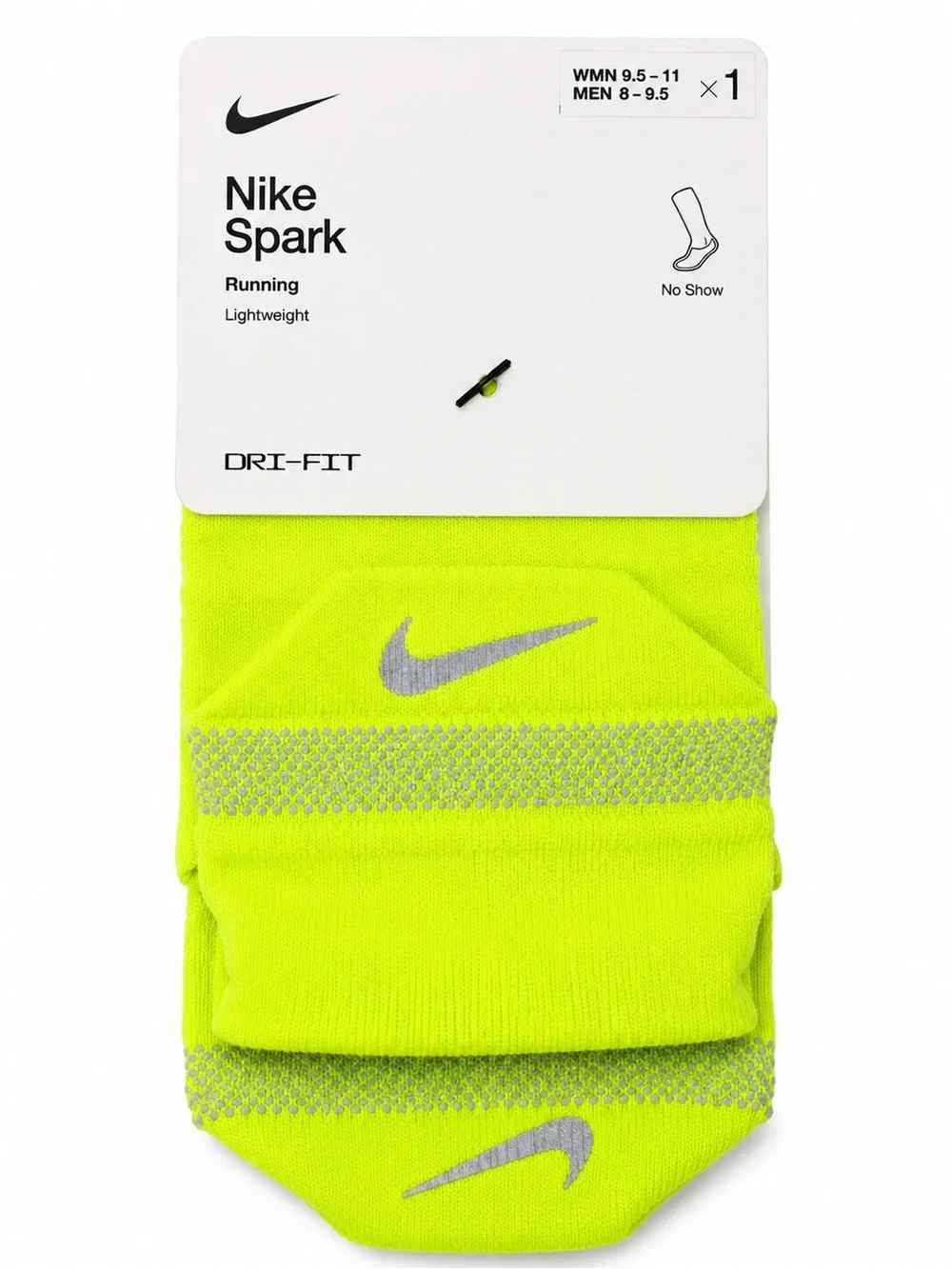 Nike Spark No-Show Running Socks - Volt Yellow